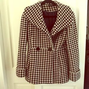 Warm topshop houndstooth Peacoat